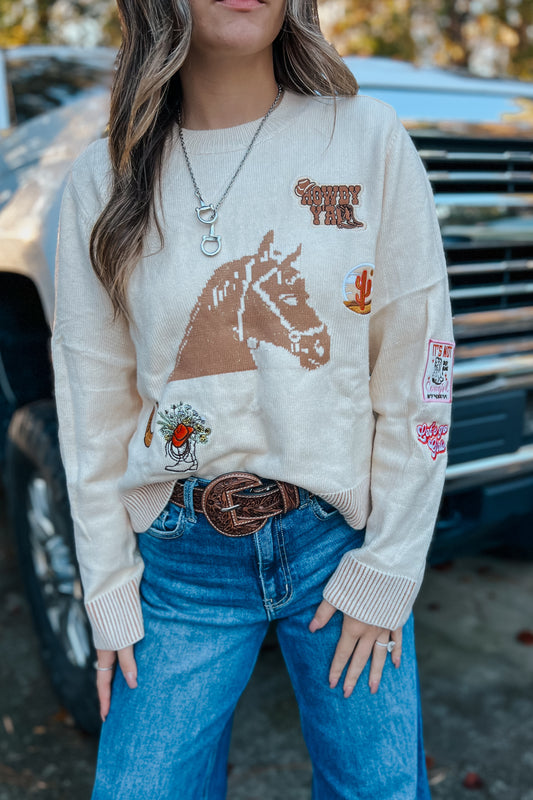 Western Patch Sweater