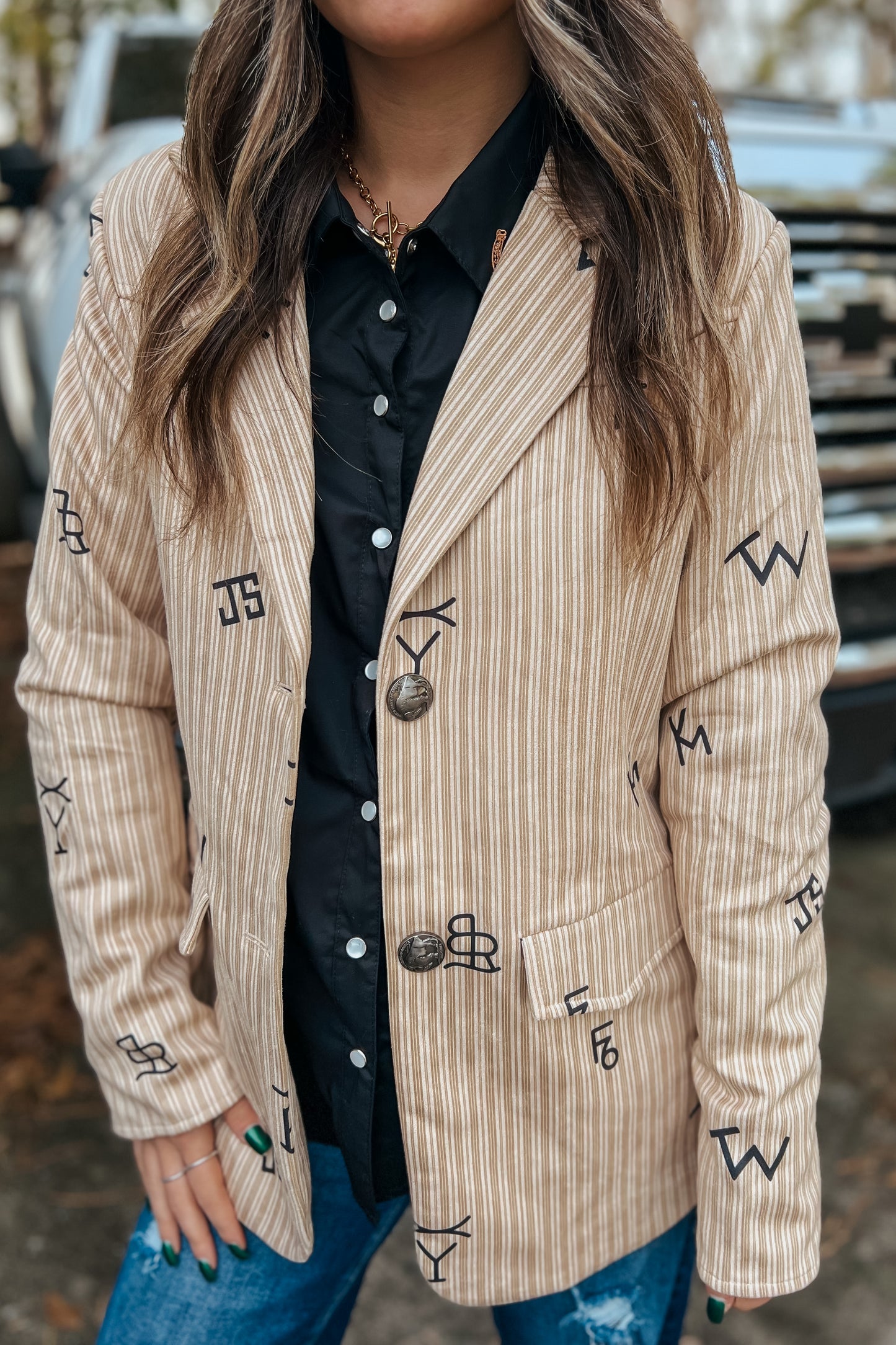 The Pinstripe Cattle Blazer