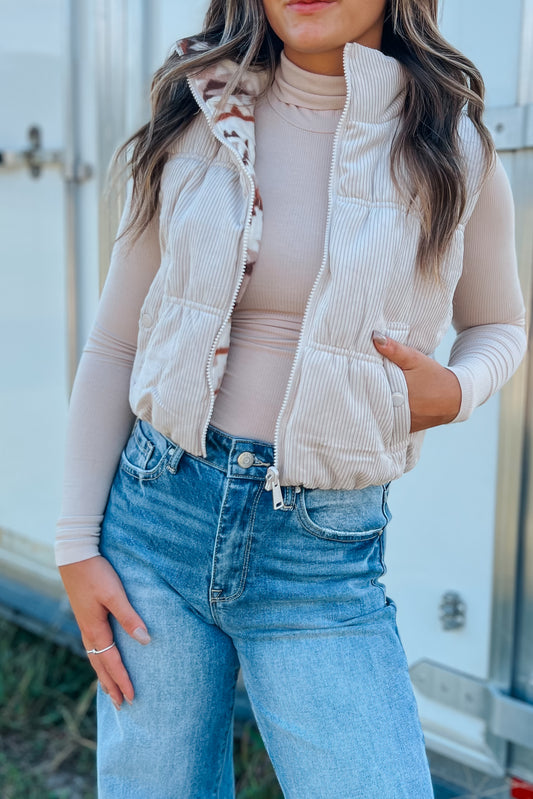 Montana Reversable Vest | Cream
