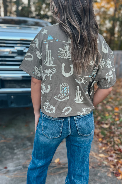 Ride the Range Western Tee | Olive