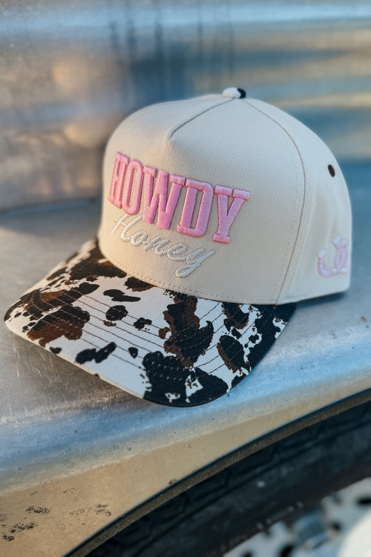 Howdy Honey Hat | Cowprint
