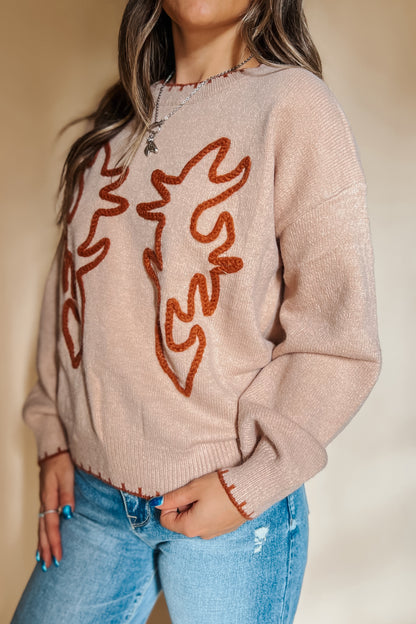 Boot Stitch Sweater | Rust