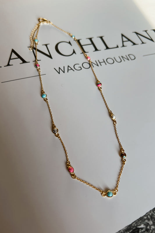 Cotton Candy Dainty Pony Club Necklace