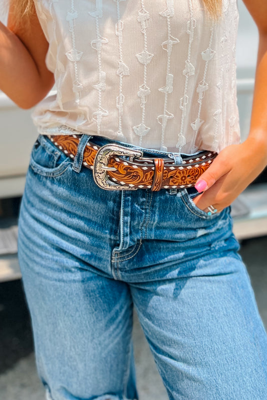 Cheetah & Leather Belt