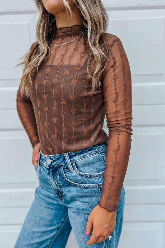 Lariat Lace Top | Brown