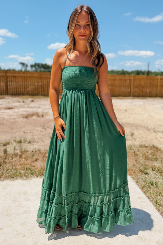 Halter Maxi Dress | Hunter Green