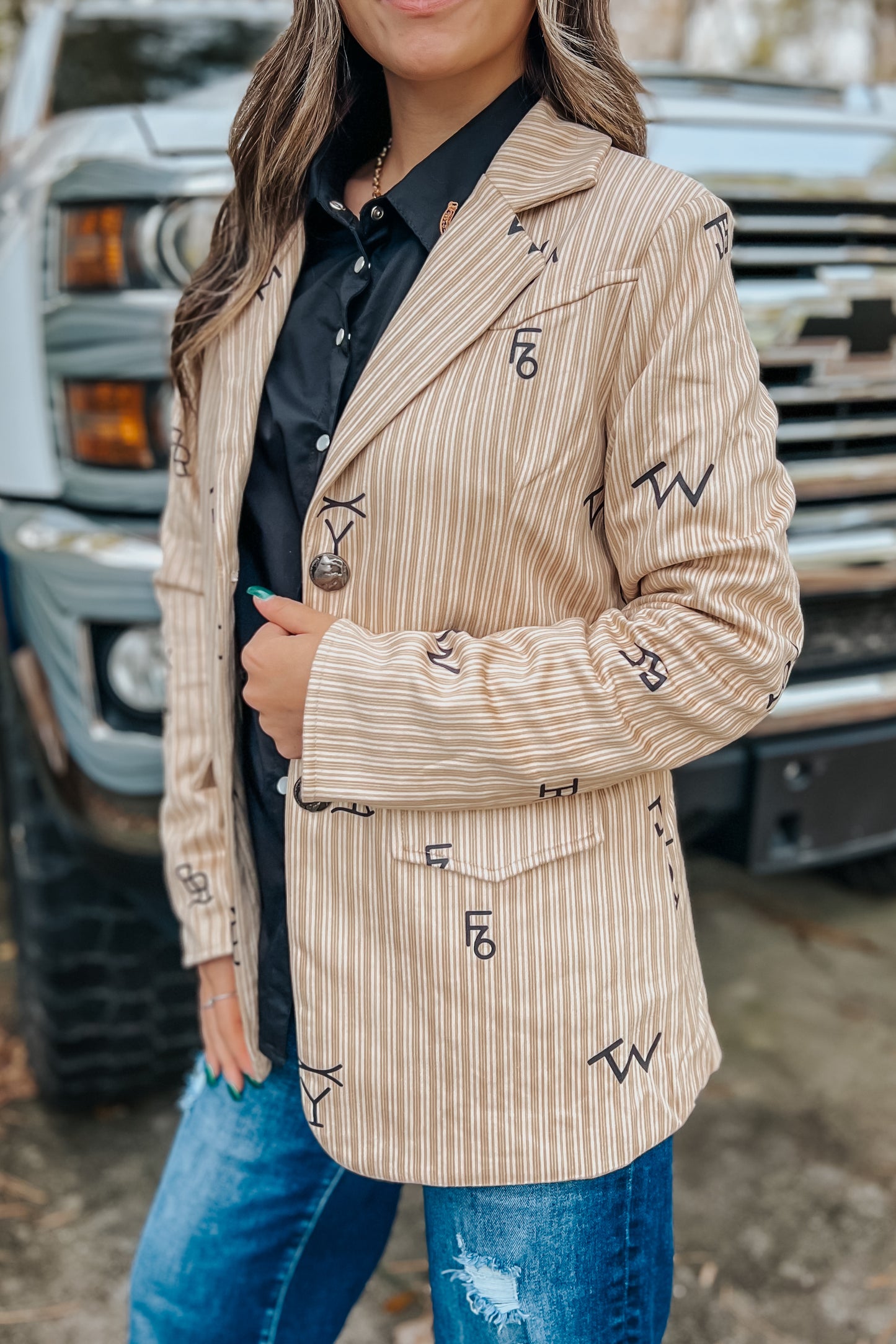 The Pinstripe Cattle Blazer