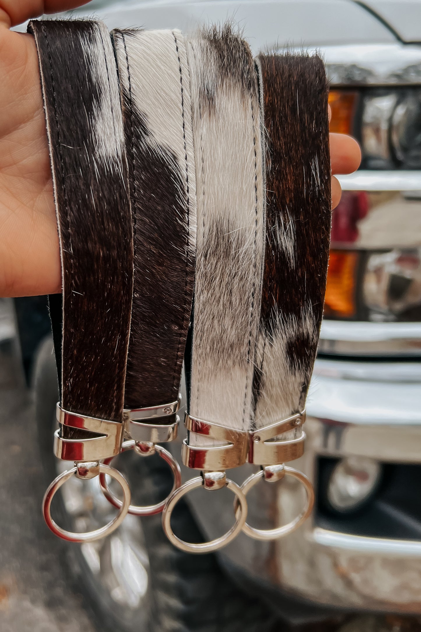 Cowhide Keychain Wristlet