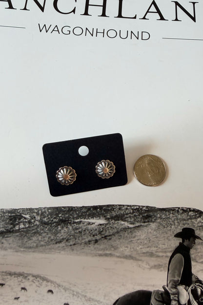 Sterling Concho Stud Earrings