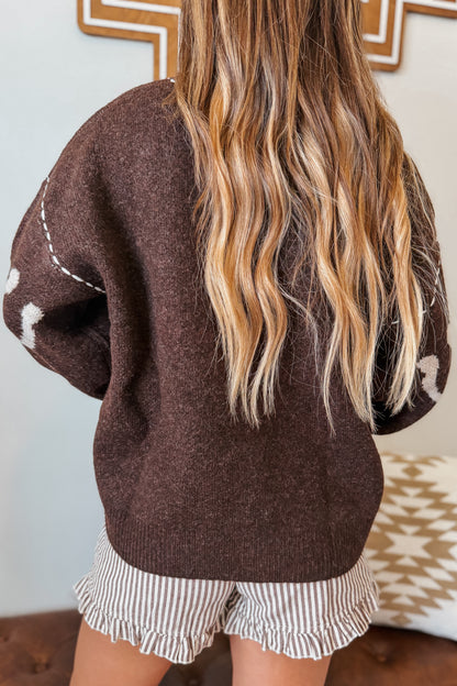 Western Horseshoe Cardigan | Brown