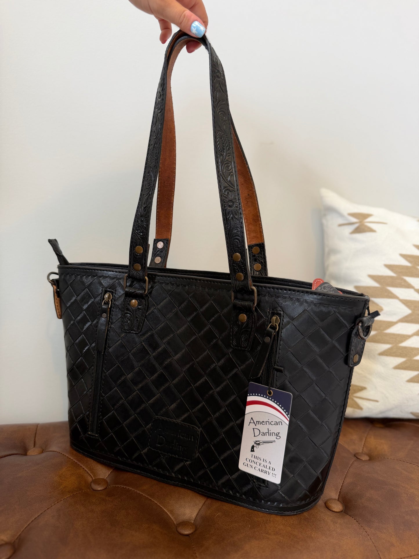 The Amarillo Leather Tote Bag | Black