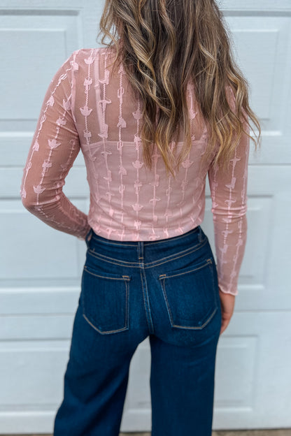 Lariat Lace Top | Dusty Rose