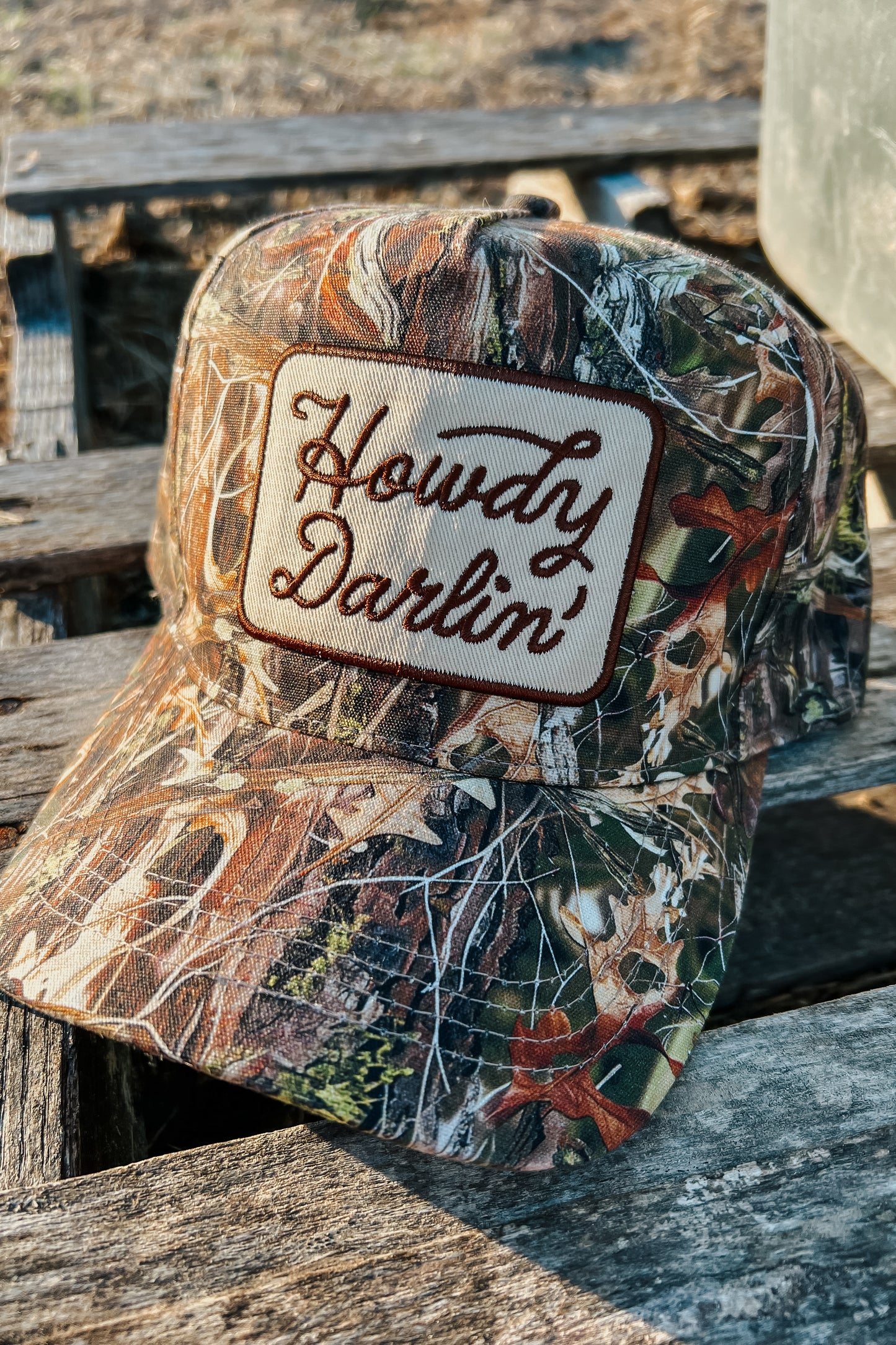 Howdy Darlin’ Trucker Hat | Dark Camo