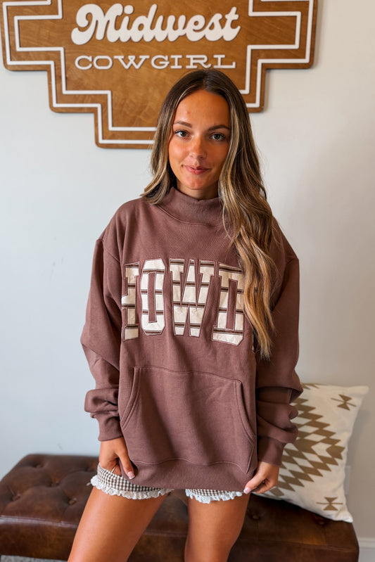 Striped Howdy Mockneck Sweatshirt