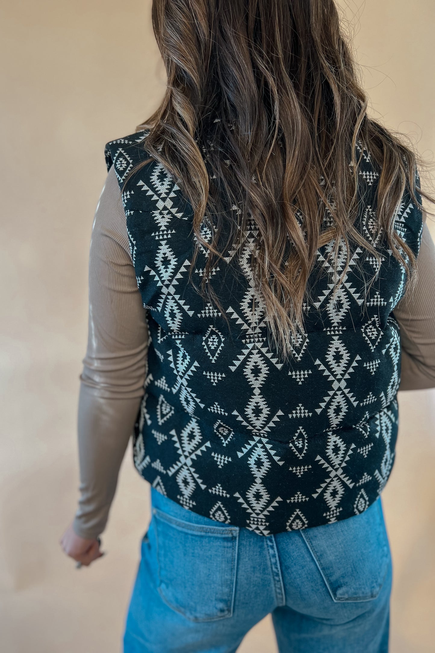 Western Aztec Puffer Vest