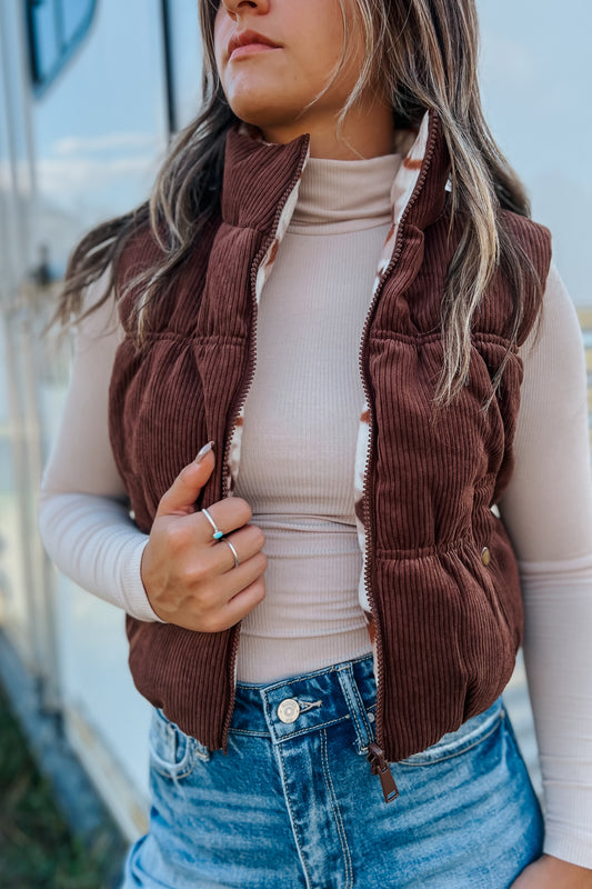 Montana Reversable Vest | Brown