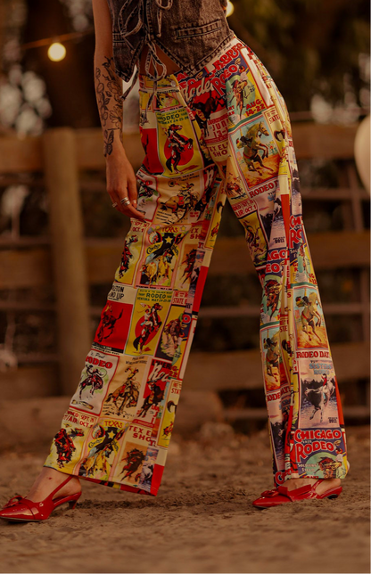 Post Print Flare Pants