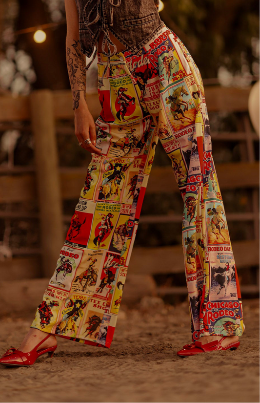 Post Print Flare Pants