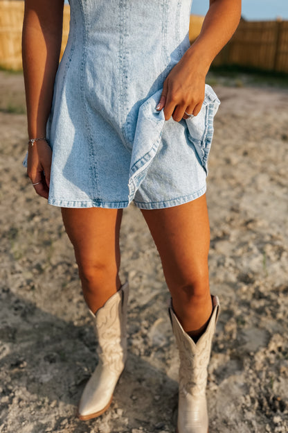 Denim Flare Romper
