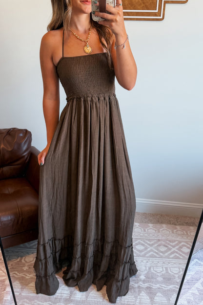 Halter Maxi Dress | Chocolate