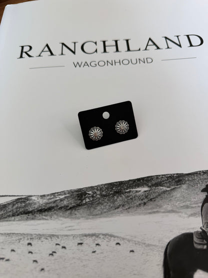 Sterling Concho Stud Earrings