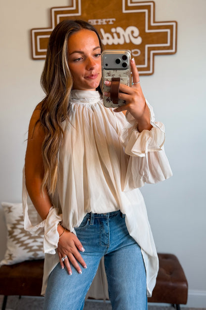 Prairie Breeze Chiffon Blouse | Cream