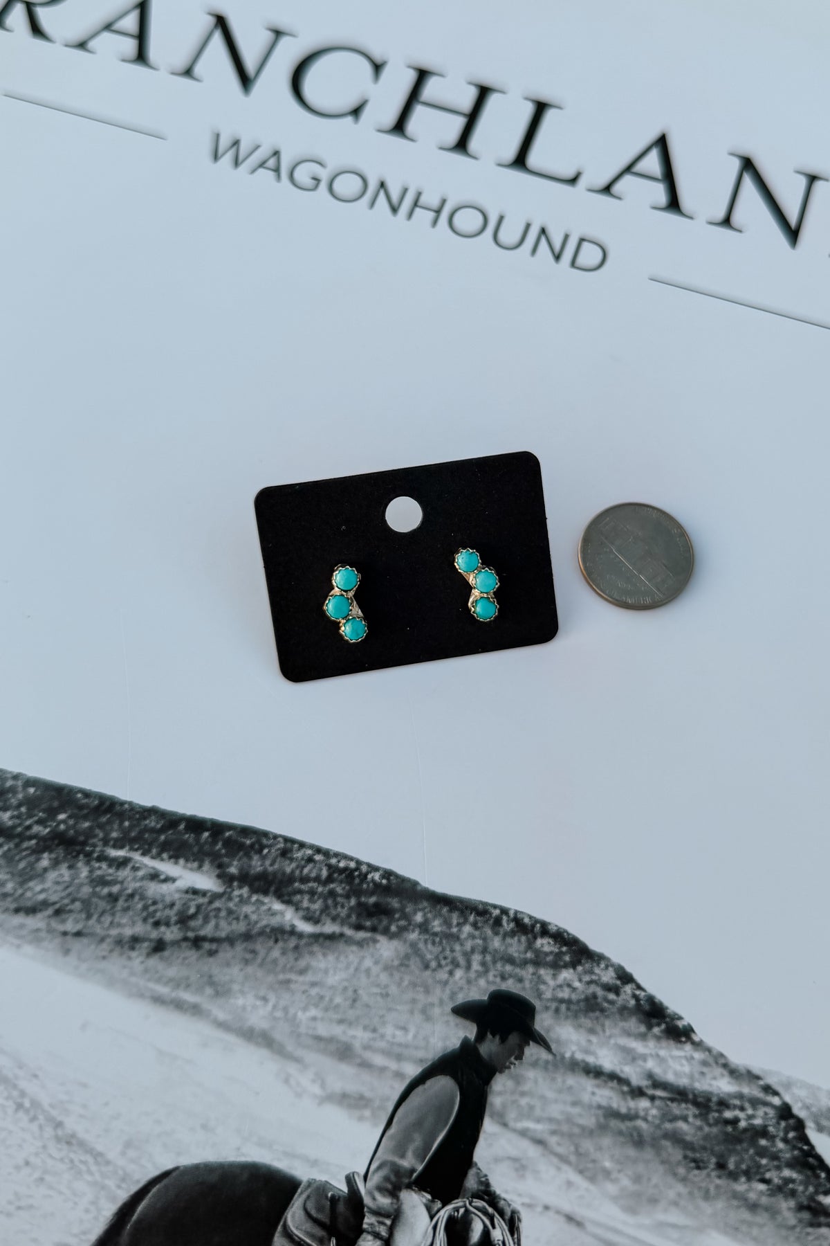 Kingman Turquoise Crawler Studs by Janice Spencer