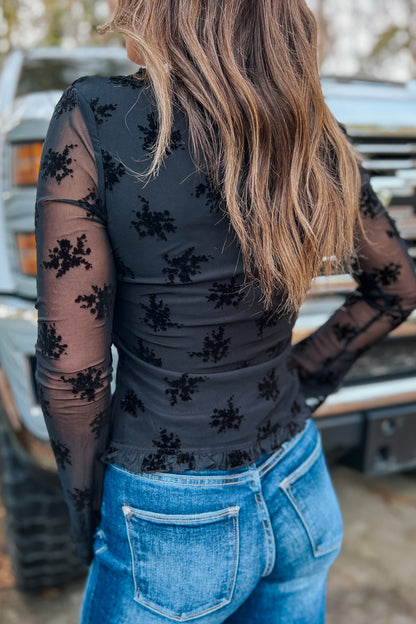 Viviana Flora Top | Black