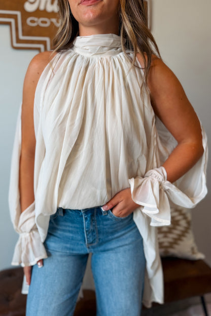 Prairie Breeze Chiffon Blouse | Cream
