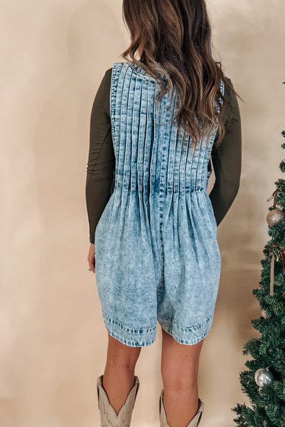 Pearl Pony Denim Romper