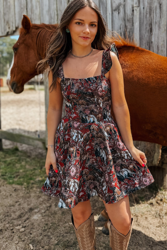 Out West Ruffle Dress