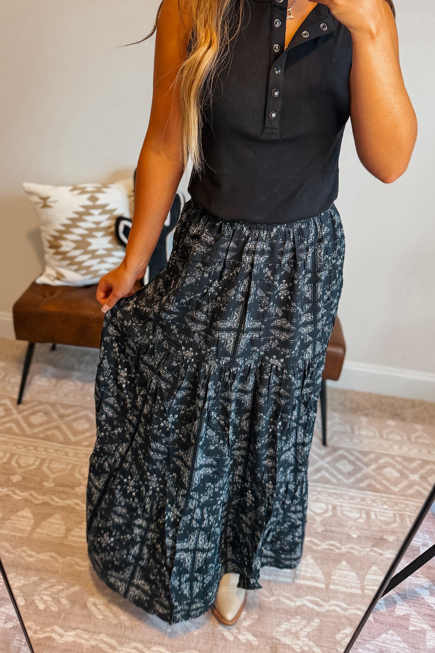 Midnight Aztec Skirt