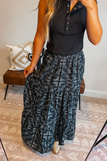 Midnight Aztec Skirt