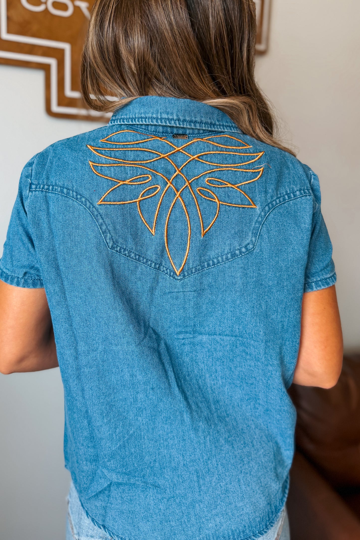 Boot Stitch Pearl Snap | Dark Denim