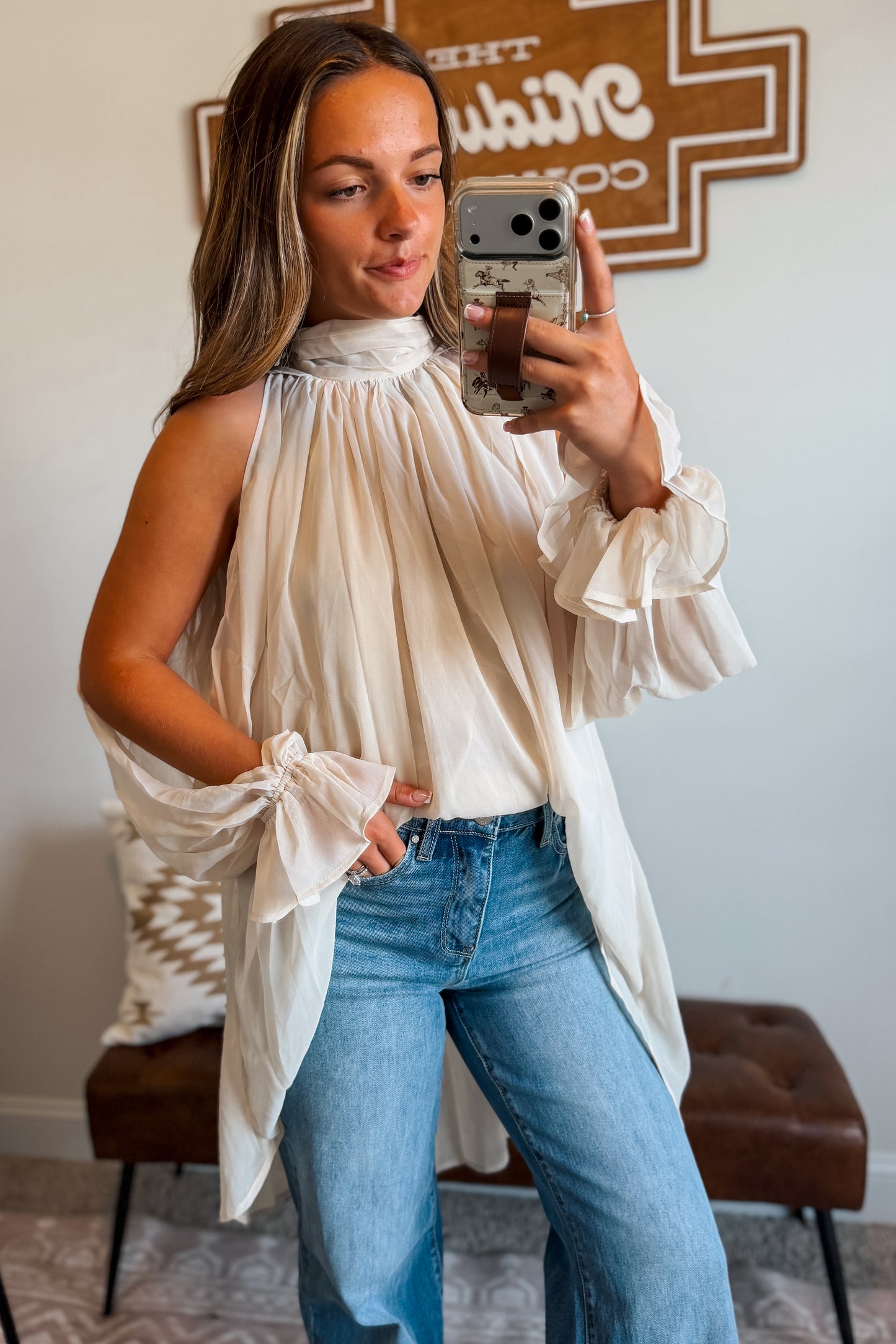 Prairie Breeze Chiffon Blouse | Cream