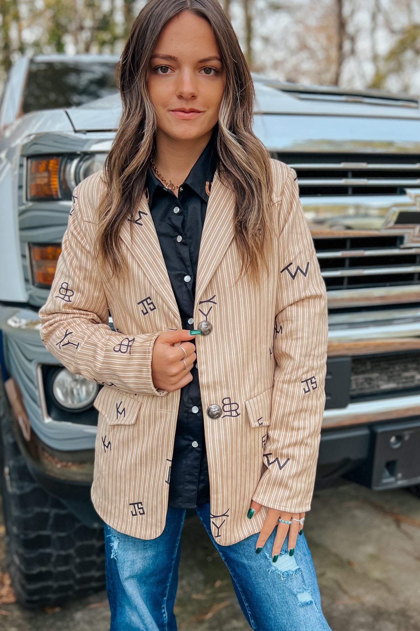 The Pinstripe Cattle Blazer