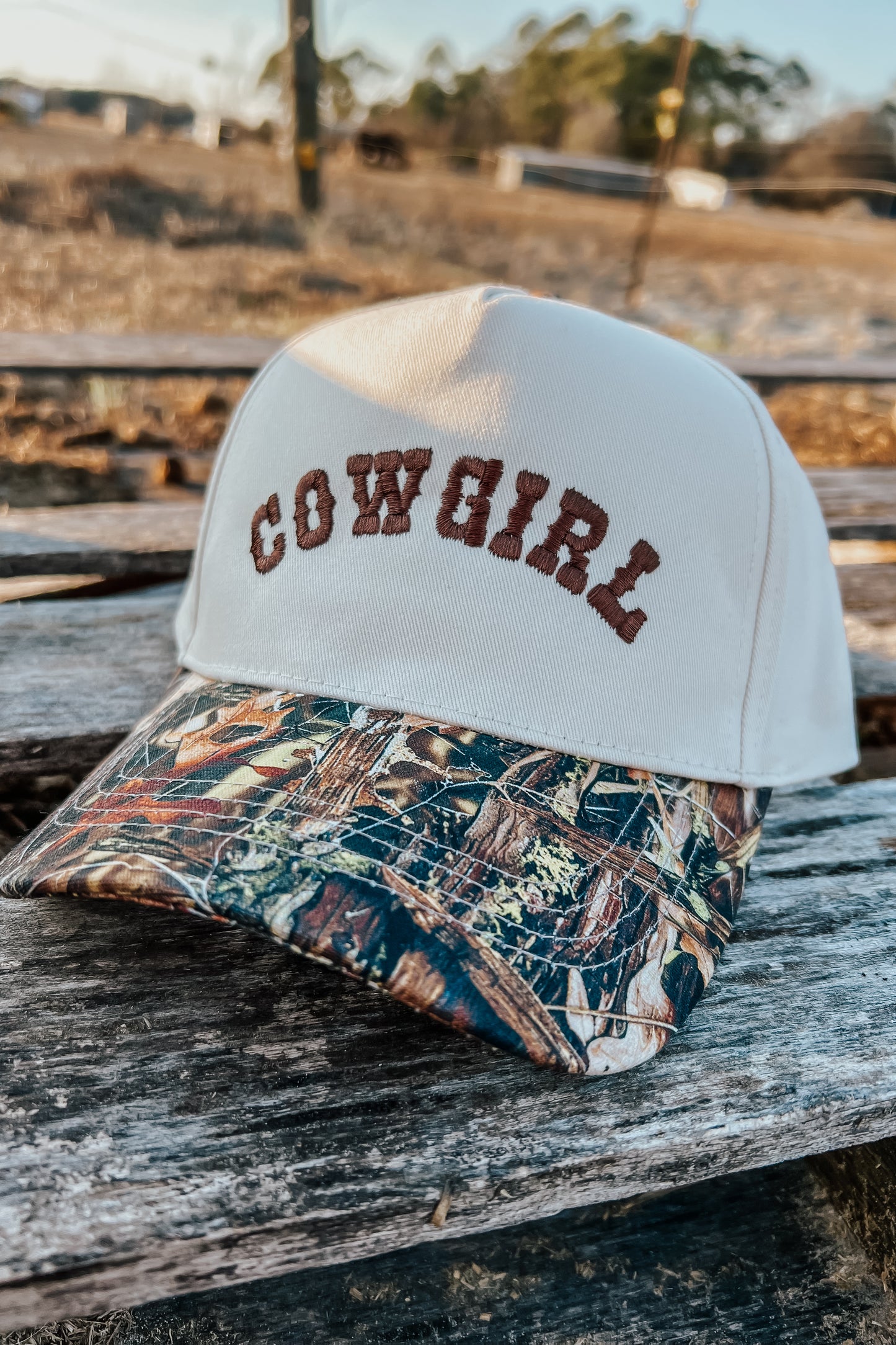 Cowgirl Camo Trucker Hat | Brown