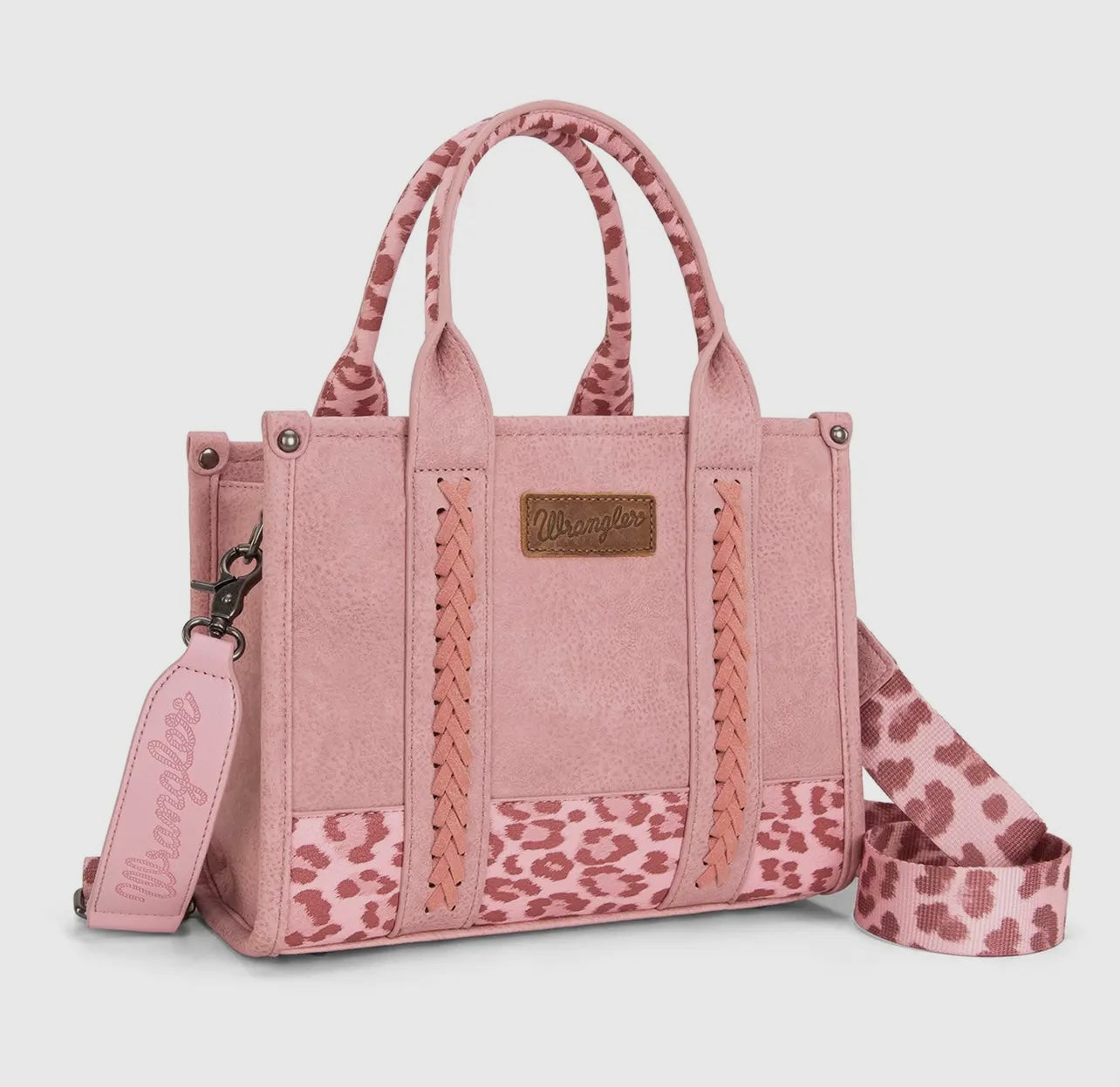 Wrangler Leopard Tote/Crossbody Bag | Pink