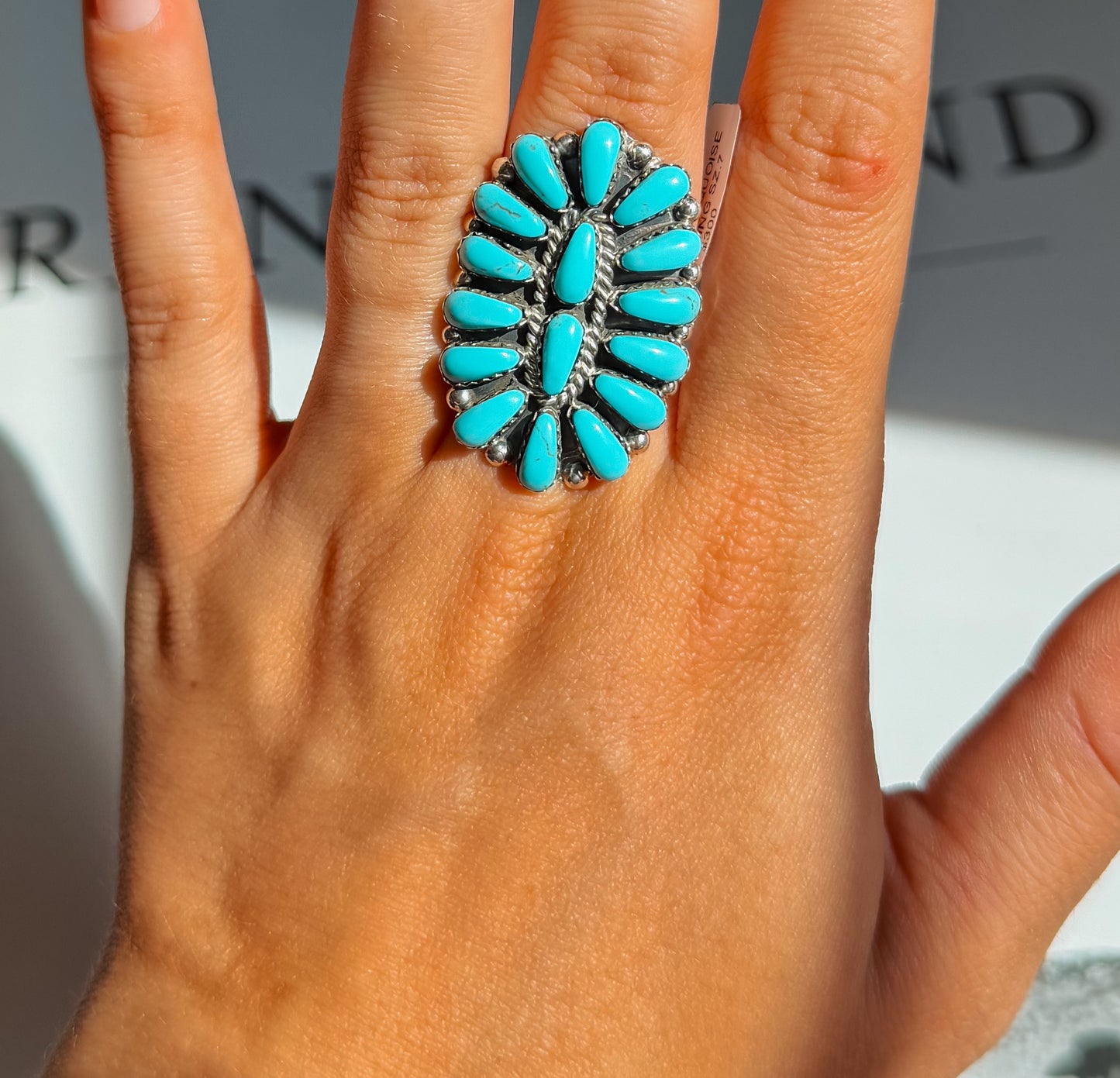 Kingman Turquoise Cluster Ring by Rosana Williams