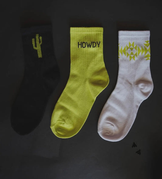 Neon Cactus Socks | 3 Pack