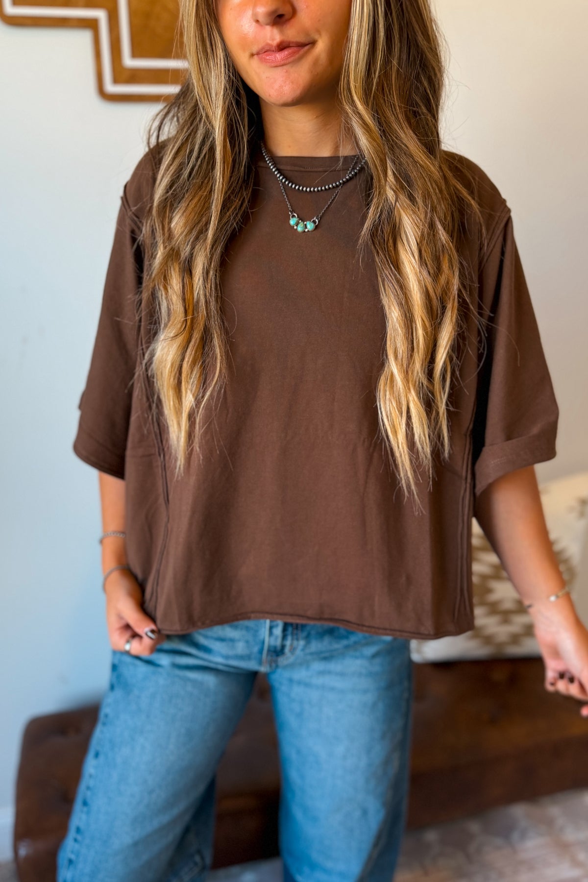 The Mia Oversized Tee | Brown