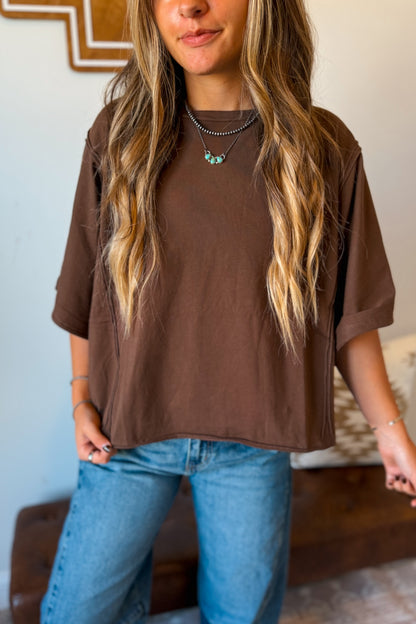 The Mia Oversized Tee | Brown
