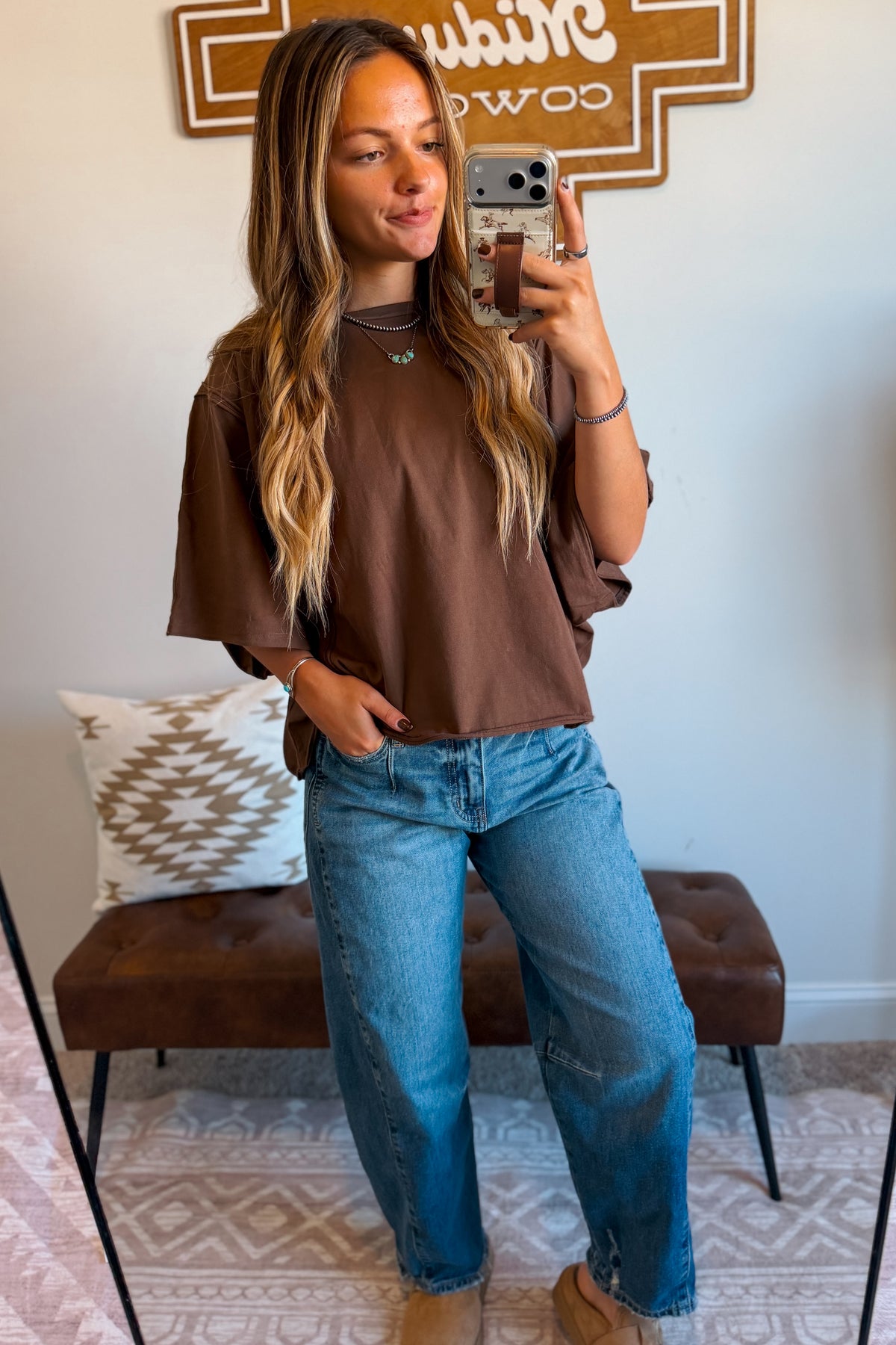 The Mia Oversized Tee | Brown