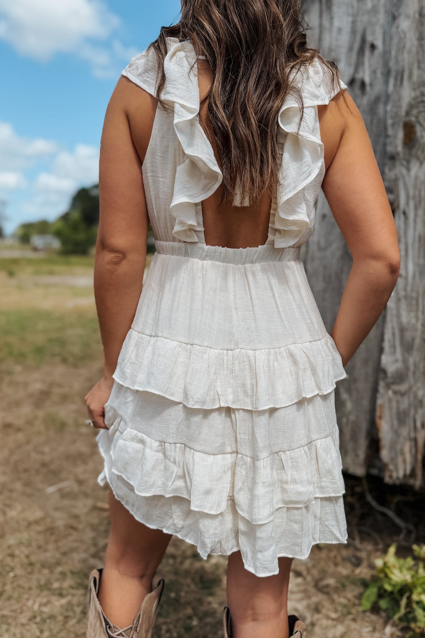 Ruffle Mini Dress | Ivory