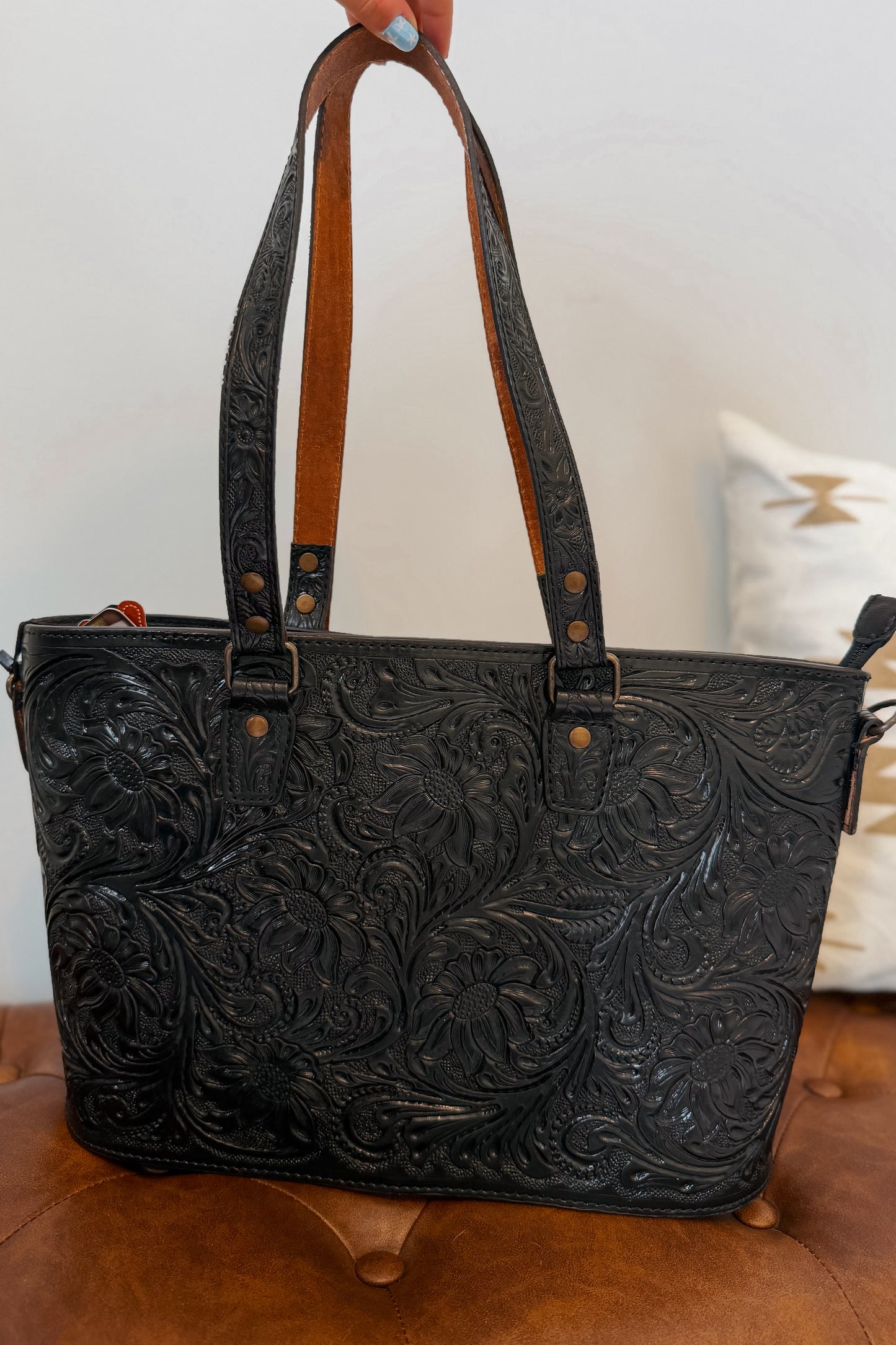 The Amarillo Leather Tote Bag | Black