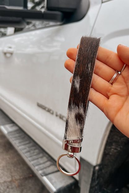 Cowhide Keychain Wristlet