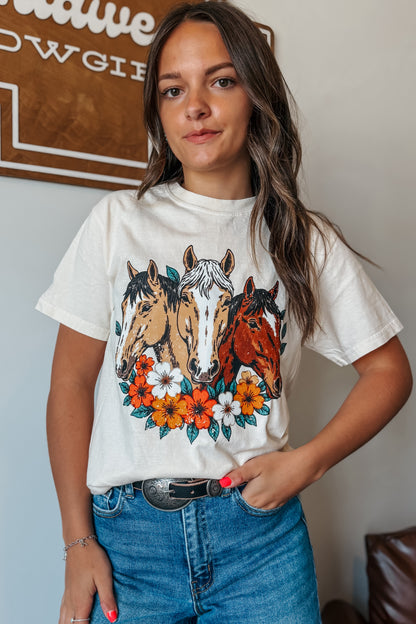Floral Horses Tee