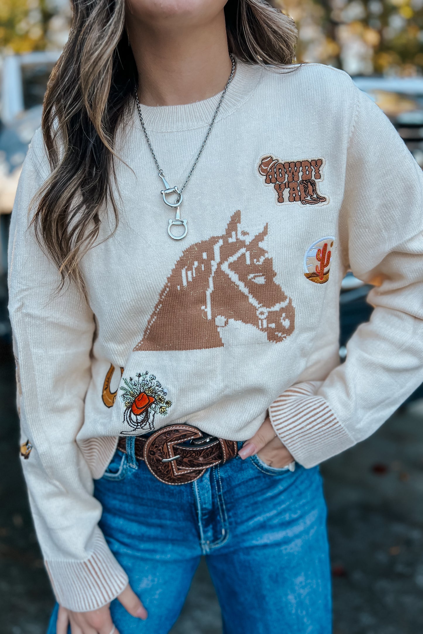 Western Patch Sweater