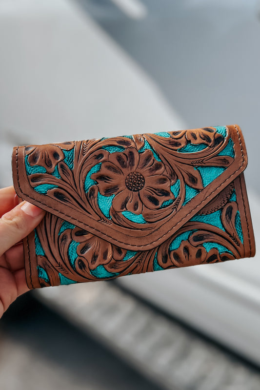 Turquoise Flower Wallet