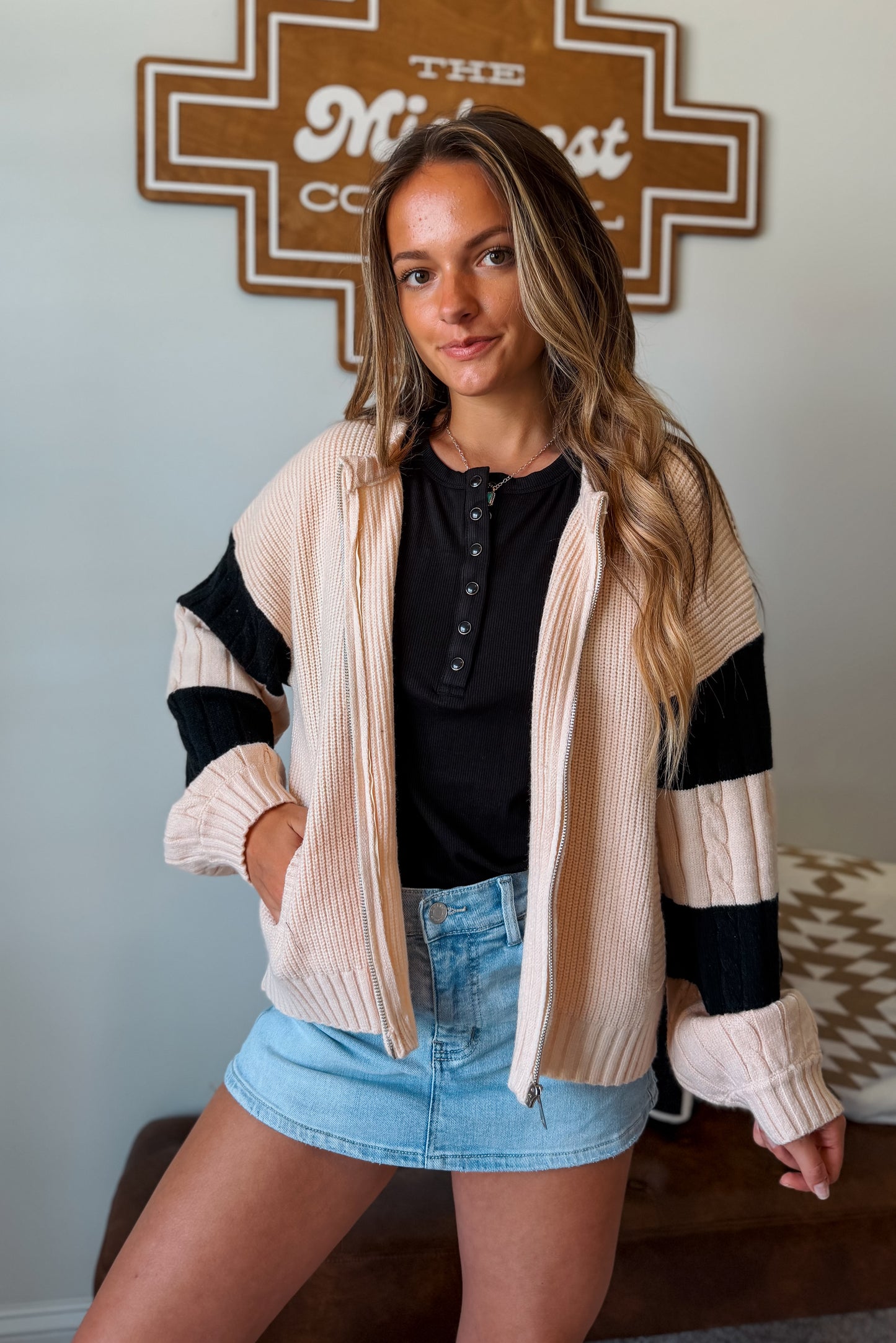 Cowboy Up Zip Up Sweater